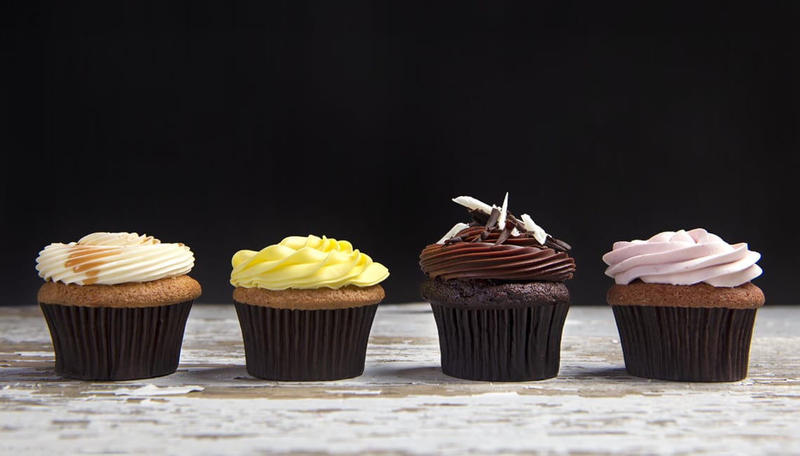 Food photography of cupcakes