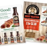 Sales sheet design for Newman's Own sauces