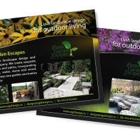 Postcard design for Oasis Garden Escapes