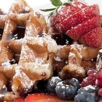 Food photography of waffles
