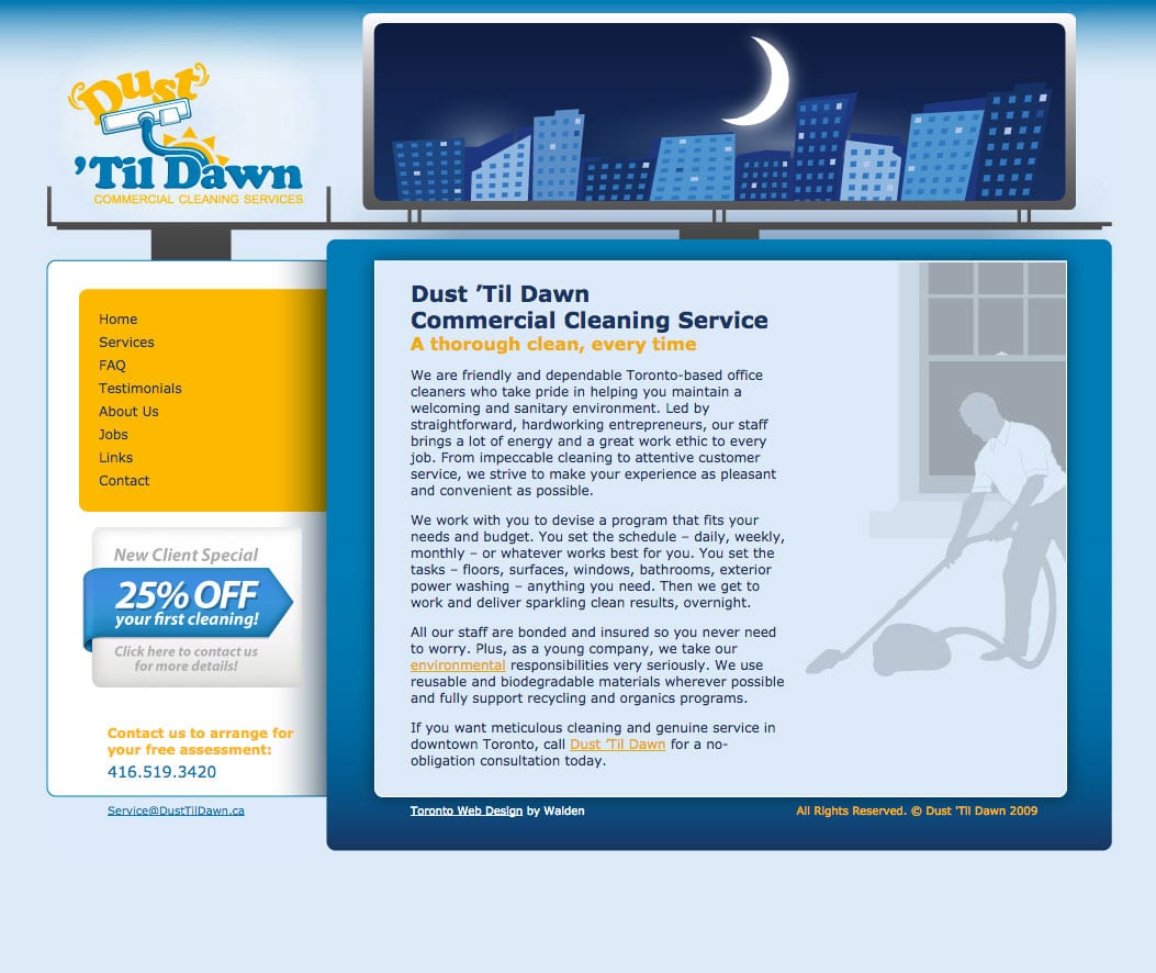 website for a cleaning company