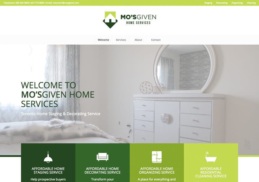 website design for Toronto Home Staging service