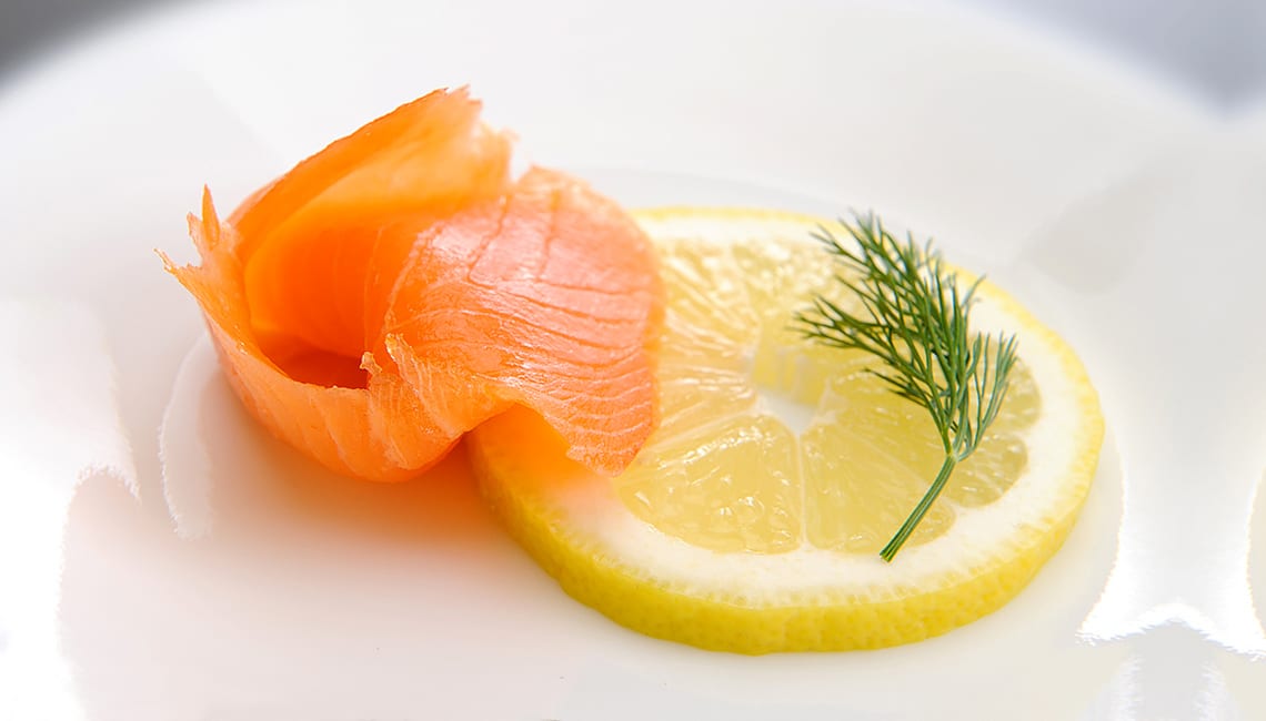 Food photography of smoked salmon