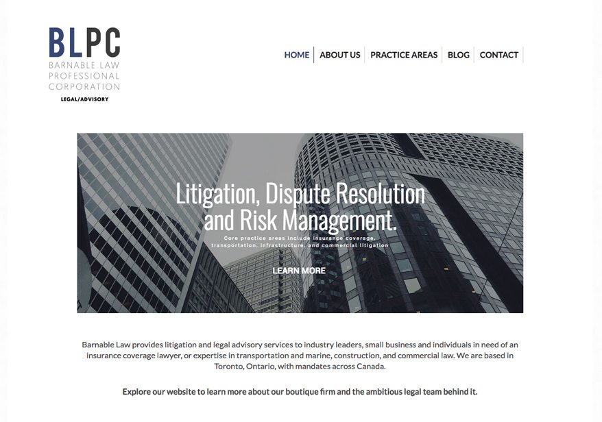 Website design for Barnable Law