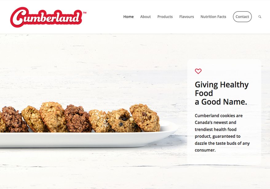 Website design for Cumberland Cookies