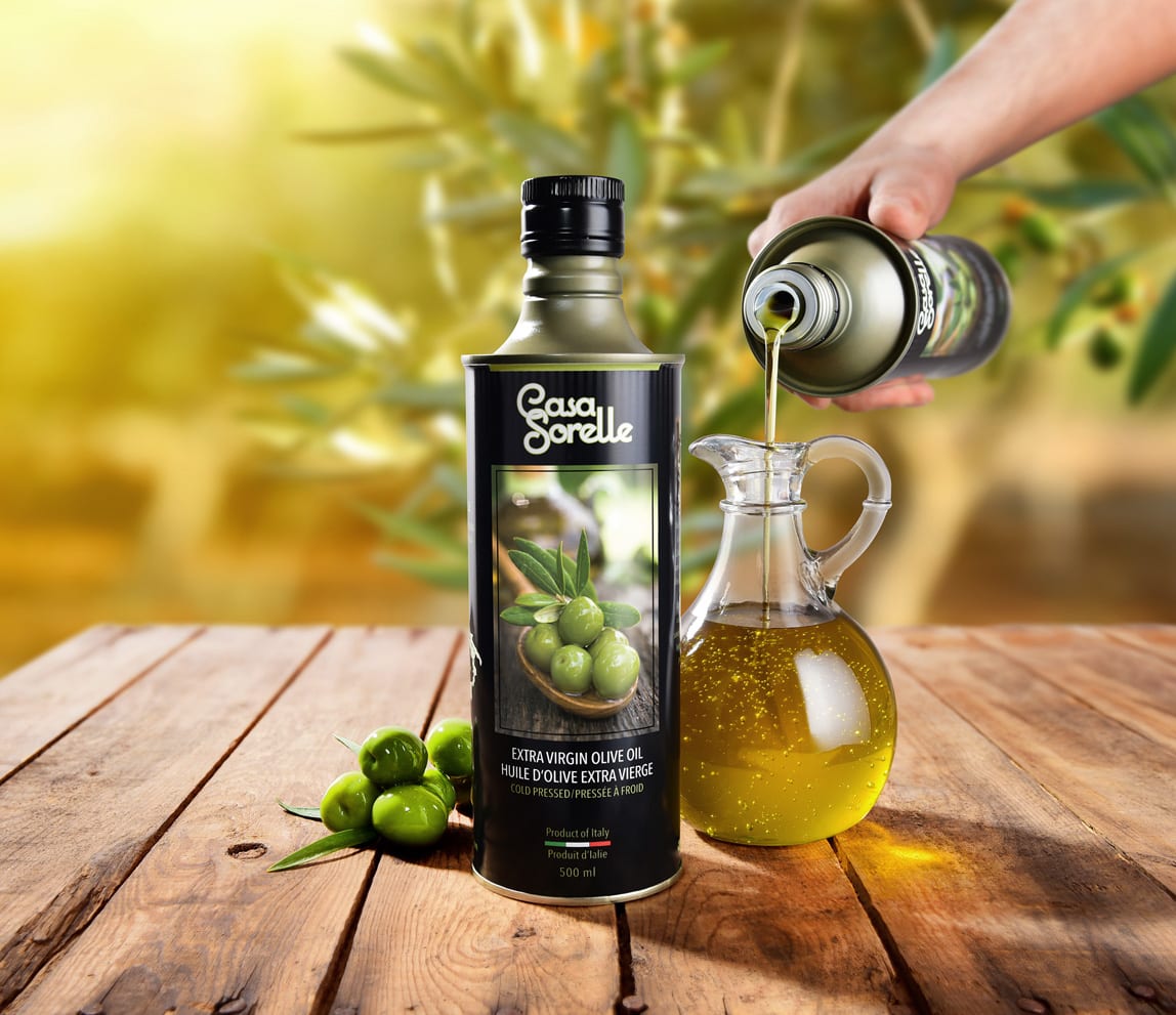 Product photography for olive oil