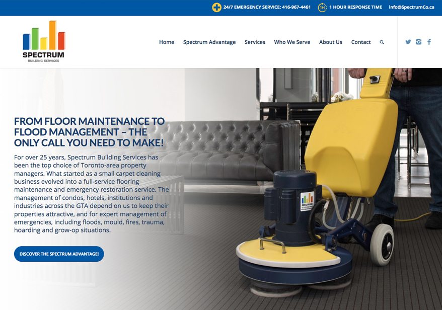 website design for a Toronto flooring maintenance company